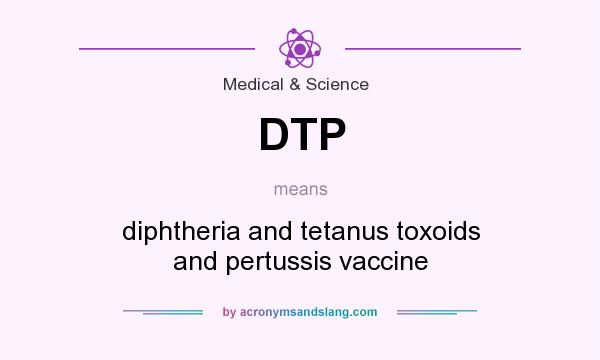 What does DTP mean? It stands for diphtheria and tetanus toxoids and pertussis vaccine