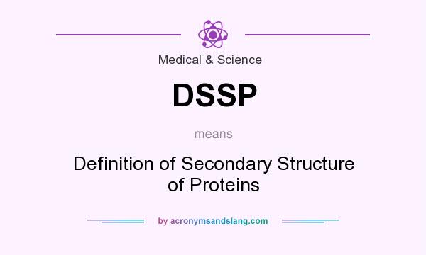 What does DSSP mean? It stands for Definition of Secondary Structure of Proteins