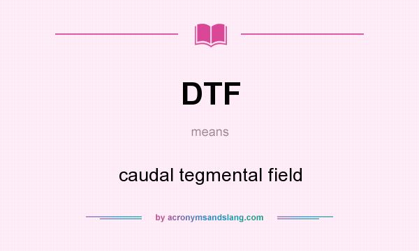 What does DTF mean? It stands for caudal tegmental field