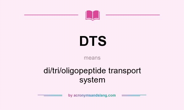 What does DTS mean? It stands for di/tri/oligopeptide transport system