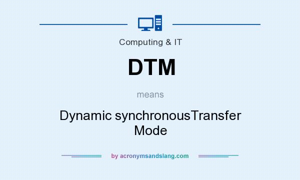 What does DTM mean? It stands for Dynamic synchronousTransfer Mode