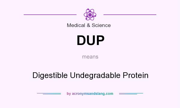 What does DUP mean? It stands for Digestible Undegradable Protein