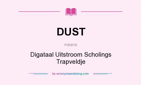 What does DUST mean? It stands for Digataal Uitstroom Scholings Trapveldje