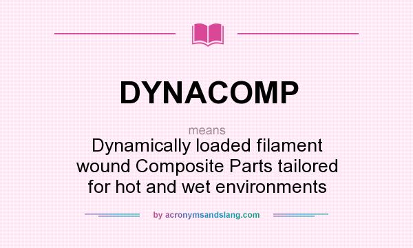 What does DYNACOMP mean? It stands for Dynamically loaded filament wound Composite Parts tailored for hot and wet environments