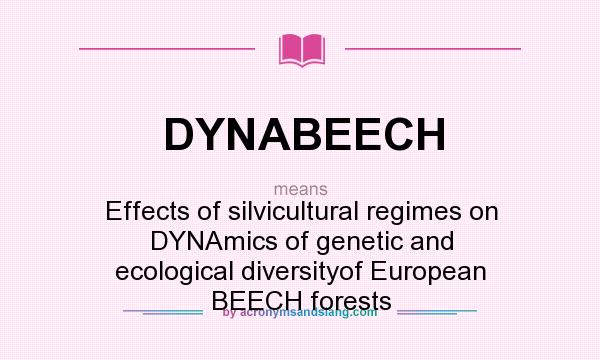 What does DYNABEECH mean? It stands for Effects of silvicultural regimes on DYNAmics of genetic and ecological diversityof European BEECH forests