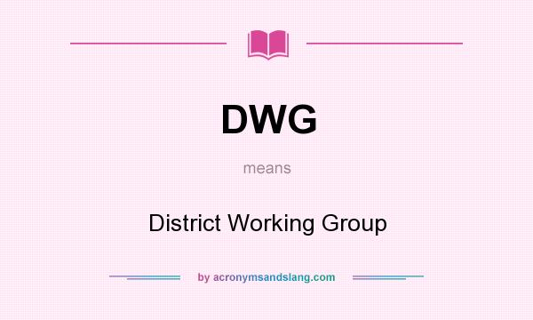 What does DWG mean? It stands for District Working Group