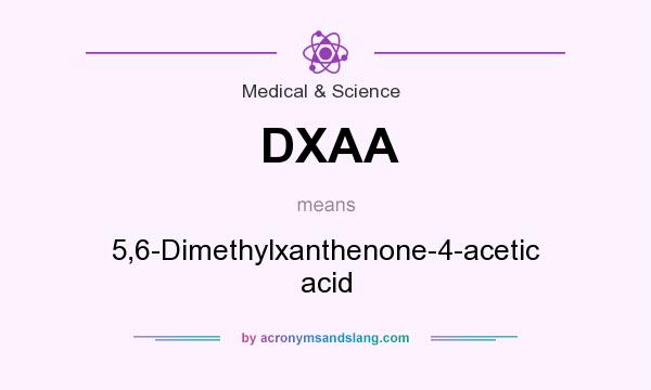 What does DXAA mean? It stands for 5,6-Dimethylxanthenone-4-acetic acid