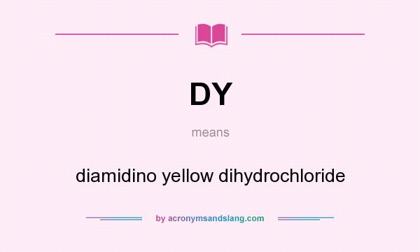 What does DY mean? It stands for diamidino yellow dihydrochloride