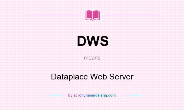 What does DWS mean? It stands for Dataplace Web Server