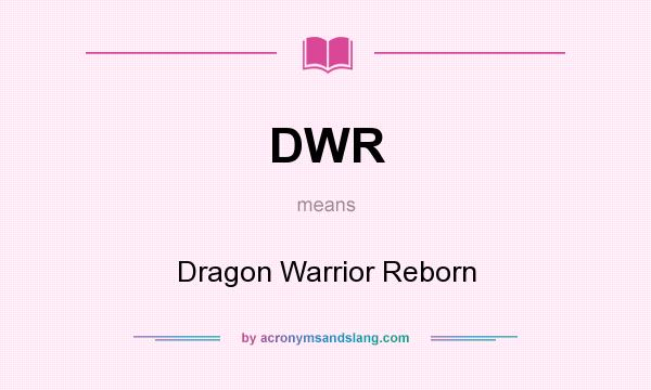 What does DWR mean? It stands for Dragon Warrior Reborn