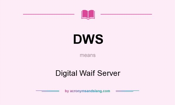 What does DWS mean? It stands for Digital Waif Server