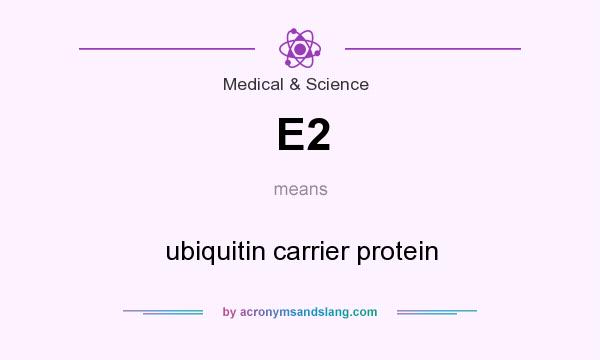 What does E2 mean? It stands for ubiquitin carrier protein