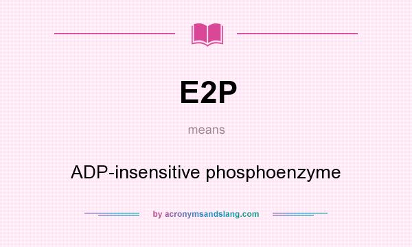 What does E2P mean? It stands for ADP-insensitive phosphoenzyme