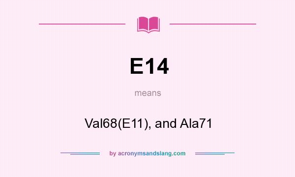 What does E14 mean? It stands for Val68(E11), and Ala71