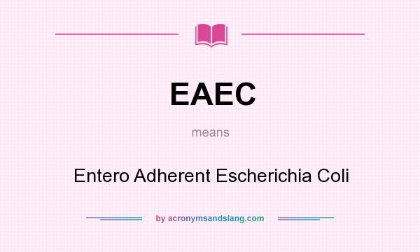 What does EAEC mean? It stands for Entero Adherent Escherichia Coli