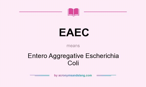 What does EAEC mean? It stands for Entero Aggregative Escherichia Coli