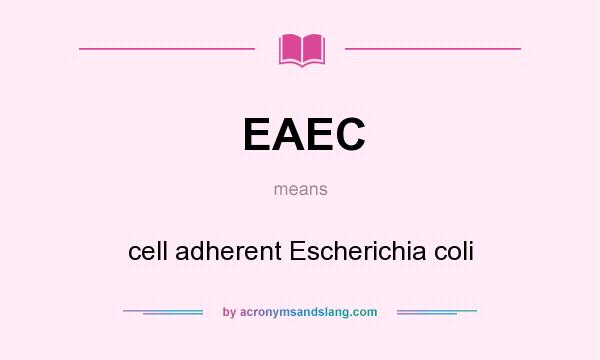 What does EAEC mean? It stands for cell adherent Escherichia coli