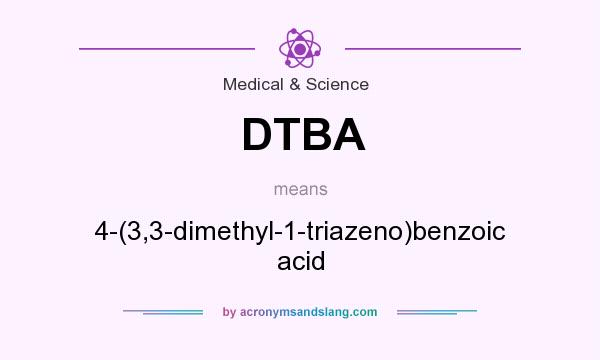 What does DTBA mean? It stands for 4-(3,3-dimethyl-1-triazeno)benzoic acid