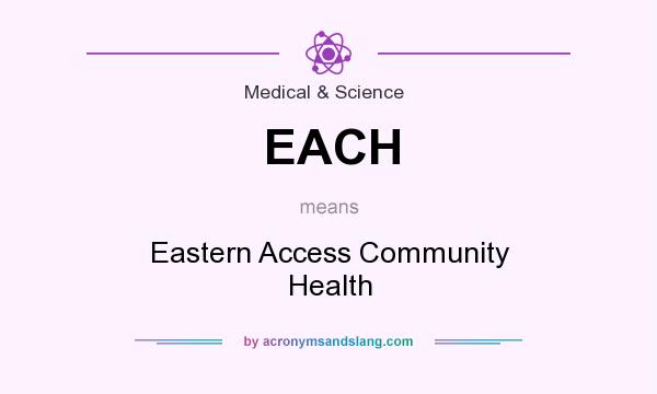 What does EACH mean? It stands for Eastern Access Community Health