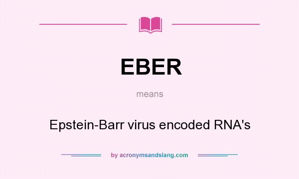 What does EBER mean? It stands for Epstein-Barr virus encoded RNA`s