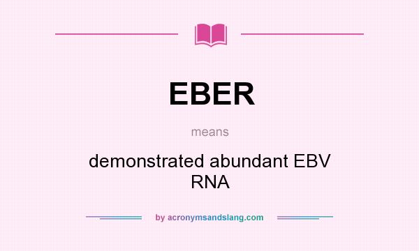 What does EBER mean? It stands for demonstrated abundant EBV RNA
