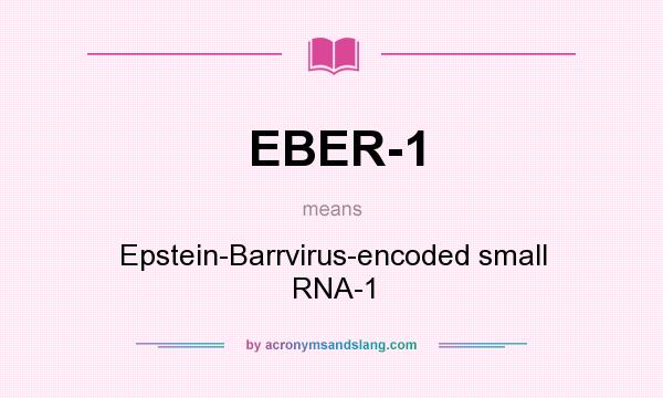 What does EBER-1 mean? It stands for Epstein-Barrvirus-encoded small RNA-1