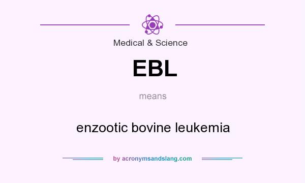 What does EBL mean? It stands for enzootic bovine leukemia