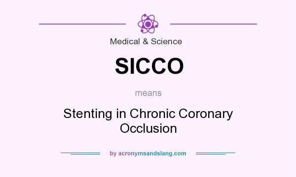 What does SICCO mean? It stands for Stenting in Chronic Coronary Occlusion