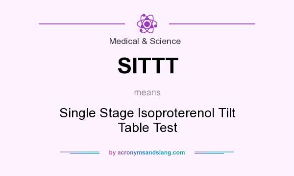 What does SITTT mean? It stands for Single Stage Isoproterenol Tilt Table Test