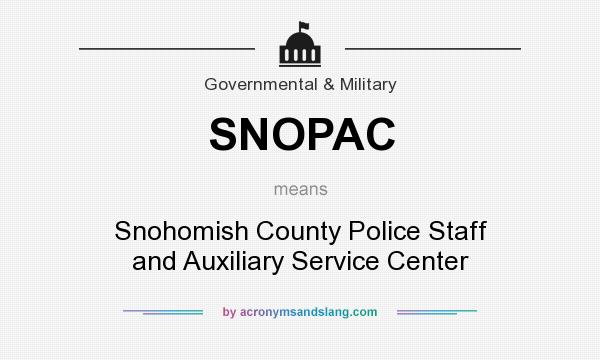 What does SNOPAC mean? It stands for Snohomish County Police Staff and Auxiliary Service Center