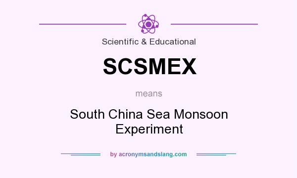 What does SCSMEX mean? It stands for South China Sea Monsoon Experiment