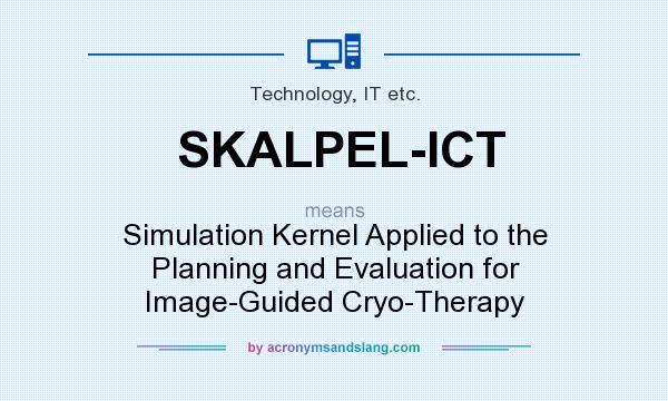 What does SKALPEL-ICT mean? It stands for Simulation Kernel Applied to the Planning and Evaluation for Image-Guided Cryo-Therapy