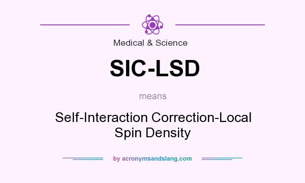 What does SIC-LSD mean? It stands for Self-Interaction Correction-Local Spin Density