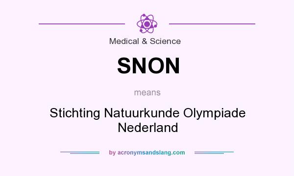 What does SNON mean? It stands for Stichting Natuurkunde Olympiade Nederland