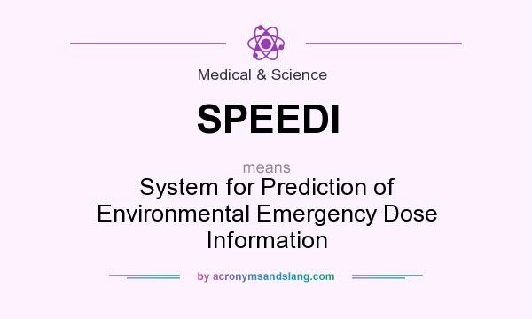 What does SPEEDI mean? It stands for System for Prediction of Environmental Emergency Dose Information