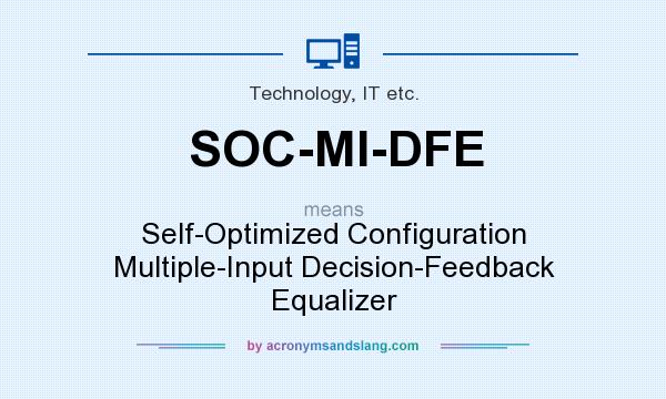 What does SOC-MI-DFE mean? It stands for Self-Optimized Configuration Multiple-Input Decision-Feedback Equalizer