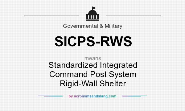 What does SICPS-RWS mean? It stands for Standardized Integrated Command Post System Rigid-Wall Shelter