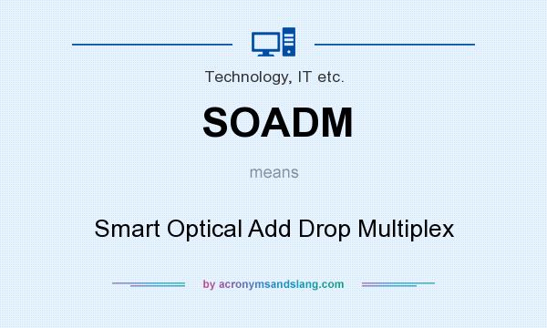 What does SOADM mean? It stands for Smart Optical Add Drop Multiplex