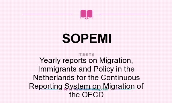 What does SOPEMI mean? It stands for Yearly reports on Migration, Immigrants and Policy in the Netherlands for the Continuous Reporting System on Migration of the OECD