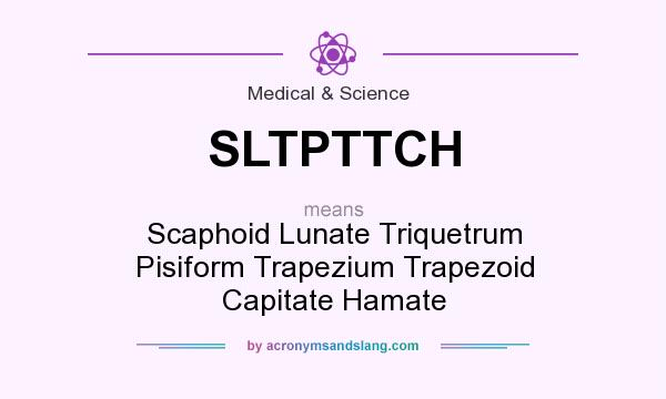What does SLTPTTCH mean? It stands for Scaphoid Lunate Triquetrum Pisiform Trapezium Trapezoid Capitate Hamate