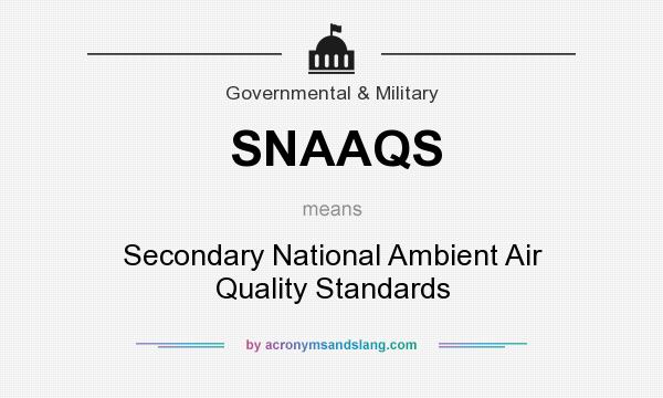 What does SNAAQS mean? It stands for Secondary National Ambient Air Quality Standards