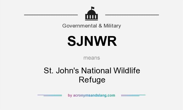 What does SJNWR mean? It stands for St. John`s National Wildlife Refuge