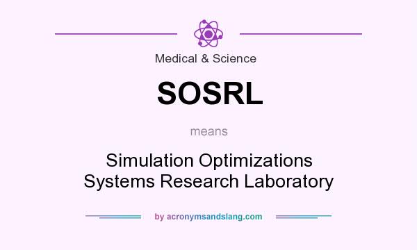 What does SOSRL mean? It stands for Simulation Optimizations Systems Research Laboratory