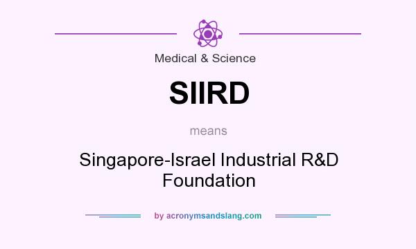 What does SIIRD mean? It stands for Singapore-Israel Industrial R&D Foundation