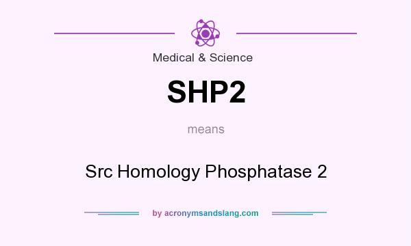 What does SHP2 mean? It stands for Src Homology Phosphatase 2