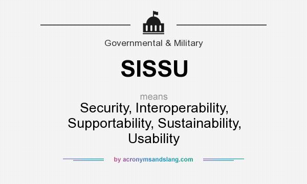 What does SISSU mean? It stands for Security, Interoperability, Supportability, Sustainability, Usability
