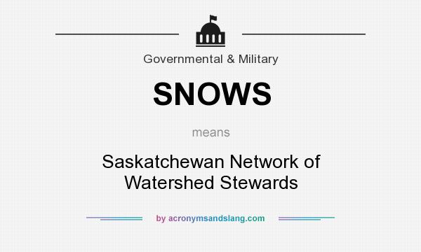 What does SNOWS mean? It stands for Saskatchewan Network of Watershed Stewards
