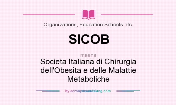 What does SICOB mean? It stands for Societa Italiana di Chirurgia dell`Obesita e delle Malattie Metaboliche