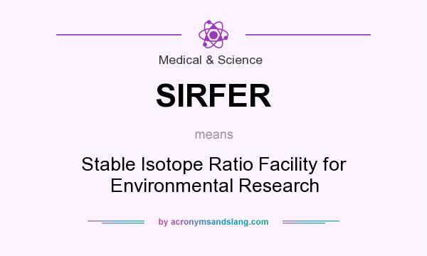 What does SIRFER mean? It stands for Stable Isotope Ratio Facility for Environmental Research