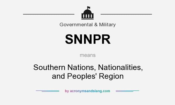 What does SNNPR mean? It stands for Southern Nations, Nationalities, and Peoples` Region